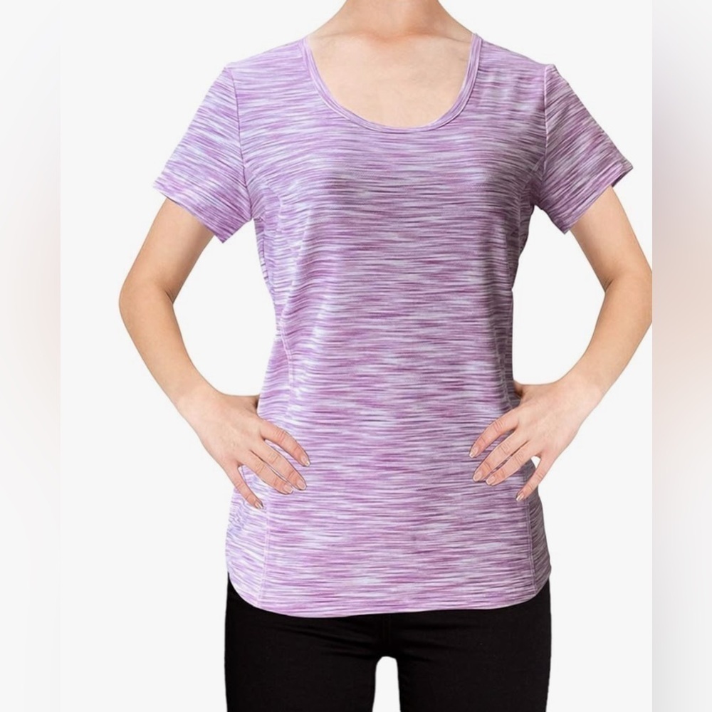 Mondetta Women's Top  Active Crewneck Tee  Purple Size M Sports Athletic Light